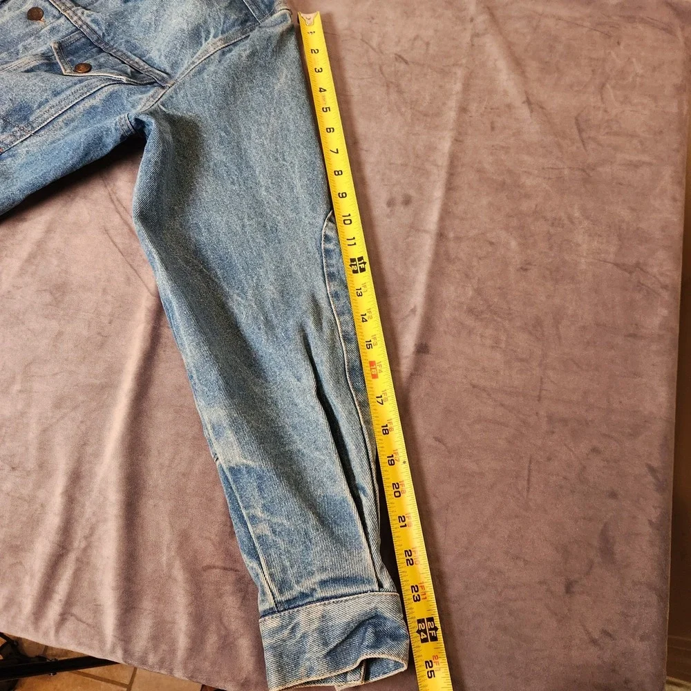 VTG 90s Calvin Klein Denim Trucker Jacket Large L MN C1201 Distressed Acid Wash